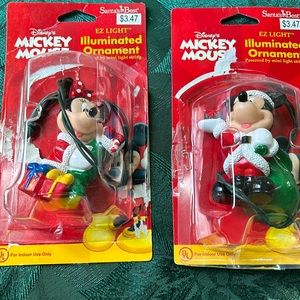 Mickey and Minnie light string ornaments